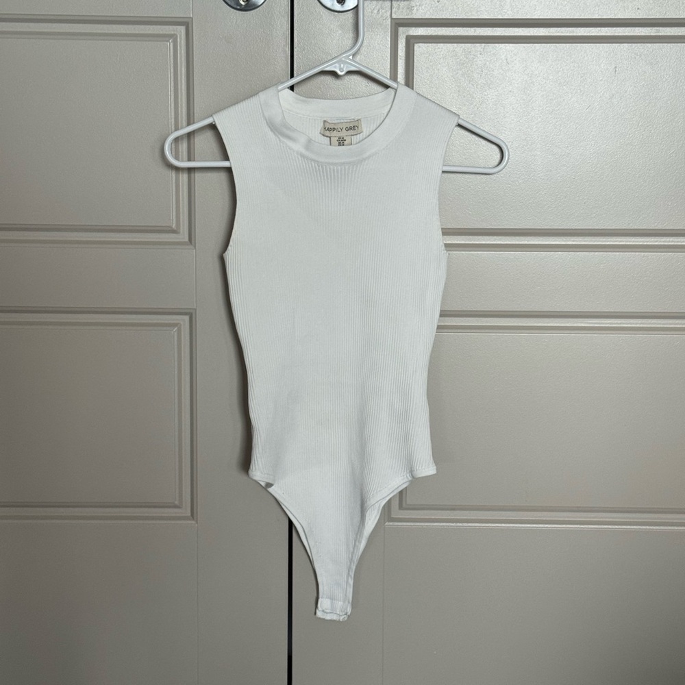 White ribbed bodystocking